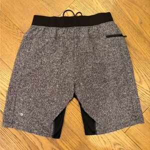 lululemon Pace Breaker Linerless 9”  Gray & Black Athletic Shorts